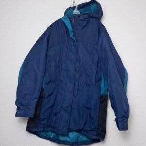 Vintage Columbia Ski Jacket S Womens Snow Hooded Fleece Full Zip Parka